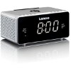 LENCO CR-550 STEREO CLOCK RADIO WITH WIRELESS (QI) AND USB CHARGER SILVER