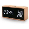 LIFE WES-108 BAMBOO DIGITAL INDOOR THERMOMETER/HYGROMETER WITH CLOCK, ALARM AND CALENDAR