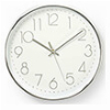 NEDIS CLWA015PC30SR CIRCULAR WALL CLOCK 30 CM DIAMETER WHITE & SILVER