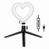 LOGILINK AA0155 LED RING FILL LIGHT SELFIE STICK WITH TRIPOD HEART SHAPE