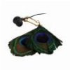 SATZUMA FEATHER EARPHONES PEACOCK