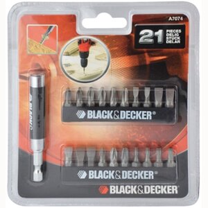 ΣΕΤ ΕΞΑΡΤΗΜΑΤΩΝ BLACK & DECKER 21 ΤΕΜ ΜΕ ΜΥΤΕΣ + ΜΑΓΝΗΤΙΚΟ ΑΝΤΑΠΤΟΡΑ A7074