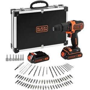 ΔΡΑΠΑΝΟΚΑΤΣΑΒΙΔΟ ΚΡΟΥΣΤΙΚΟ ΜΠΑΤΑΡΙΑΣ BLACK & DECKER 10MM 18V 2Χ 1.5ΑΗ ΒΑΛΙΤΣΑΚΙ+ΑΞΕΣΟΥΑΡ BDCHD18BAF