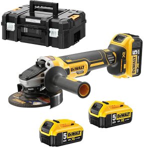 ΓΩΝΙΑΚΟΣ ΤΡΟΧΟΣ ΜΠΑΤΑΡΙΑΣ DEWALT 18V 125MM 3Χ 5ΑΗ XR LI-ION DCG405P3