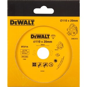 ΔΙΑΜΑΝΤΟΔΙΣΚΟΣ ΚΟΠΗΣ ΠΛΑΚΙΔΙΩΝ DEWALT 110Χ20Χ1.6MM 5MM DT3714