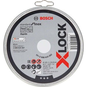 ΔΙΣΚΟΙ ΚΟΠΗΣ INOX 10 TEM BOSCH X-LOCK 125MM 1X22.2 2608619267