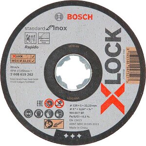 ΔΙΣΚΟΣ ΚΟΠΗΣ INOX BOSCH X-LOCK STANDARD 125MM 1X22.2 2608619262