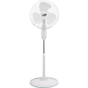 LGP ROUND BASE STAND FAN 16' 40CM 45W WITH TIMER WHITE LAM113560