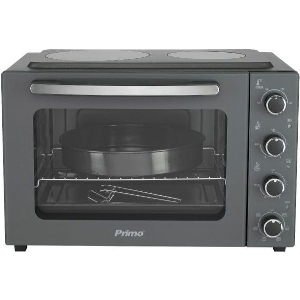 ΦΟΥΡΝΑΚΙ PRIMO PREO-40456NS ΜΕ 2 ΚΕΡΑΜΙΚΕΣ ΕΣΤΙΕΣ 50L ΜΕ ΑΕΡΑ & ΥΑΛΙΝΗ ΠΡΟΣΟΨΗ ΑΝΘΡΑΚΙ