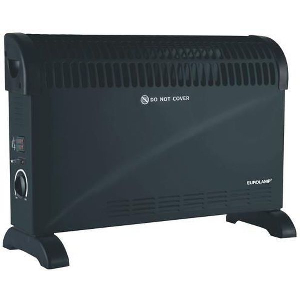 EUROLAMP ΘΕΡΜΑΝΤΙΚΟ ΣΩΜΑ CONVECTOR ΜΑΥΡΟ ΜΕ TURBO 2000W 300-41605
