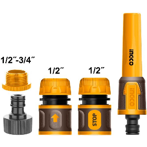 ΕΚΤΟΞΕΥΤΗΣ ΑΚΡΟΦΥΣΙΟ ΝΕΡΟΥ ΜΕ 4 ΕΞΑΡΤΗΜΑΤΑ - ΤΑΧΥΣΥΝΔΕΣΜΟΙ ΛΑΣΤΙΧΟΥ INGCO HHCS05122