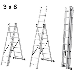 ΤΡΙΠΛΗ ΣΚΑΛΑ ΕΠΕΚΤΕΙΝΟΜΕΝΗ ΑΛΟΥΜΙΝΙΟΥ 3 X 8 ΣΚΑΛΟΠΑΤΙΑ GEHOCK 010295308