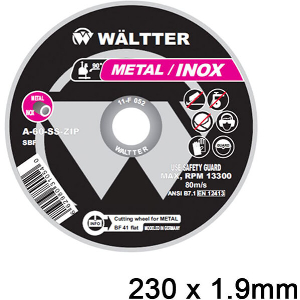 ΔΙΣΚΟΙ ΚΟΠΗΣ ΣΙΔΗΡΟΥ / INOX WALTTER 230X1.9MM WALTTER 2301922
