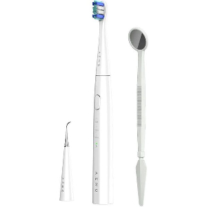 AENO SONIC ELECTRIC TOOTHBRUSH DB8: WHITE 3MODES 3 BRUSH HEADS + 1 CLEANING TOOL 1 MIRROR