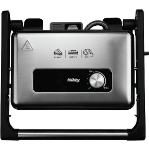 HOBBY ΨΗΣΤΙΕΡΑ PANINI 1500W ΓΚΡΙΛ ΙΝΟΧ/ΜΑΥΡΗ HPG-40452