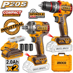 ΕΡΓΑΛΕIΑ COMPACT ΜΠΑΤΑΡIΑΣ 20V LI-ION ΣΕΤ 2 ΤΕΜ. INGCO CKLI20275E