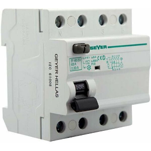 GEYER ΡΕΛΕ ΔΙΑΦΥΓΗΣ 4P 63A 300MA AC