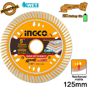 ΔΙΑΜΑΝΤΟΔΙΣΚΟΣ ΛΕΠΤΟΣ ΔΟΜΙΚΩΝ ΥΛΙΚΩΝ 125MM X 1.6MM INGCO DMD061251