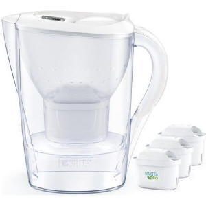 ΚΑΝΑΤΑ ΦΙΛΤΡΟΥ 2.4 LT ΛΕΥΚΗ BRITA MARELLA + 3 ΦΙΛΤΡA MAXTRA PRO PURE PERFORMANCE