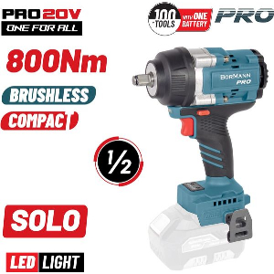 BORMANN PRO BBP5385 ΜΠΟΥΛΟΝΟΚΛΕΙΔΟ,BRUSHLESS MΠΑΤΑΡΙΑΣ 20V,LI-ION,800NM,0-1400/1900/2400RPM,SOLO