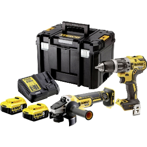 ΣΕΤ BRUSHLESS ΔΡΑΠΑΝΟΚΑΤΣΑΒΙΔΟ ΚΡΟΥΣΤΙΚΟ + ΓΩΝΙΑΚΟΣ TΡΟΧΟΣ DEWALT 18V 2X 5AH LI-ION DCK2080P2T