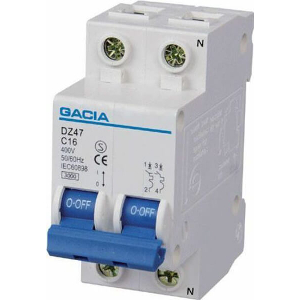 GACIA ΑΥΤΟΜΑΤΗ ΑΣΦΑΛΕΙΑ 20A ΔΙΠΟΛΙΚΗ 2X20A 1P+Ν 3KA 500-42313