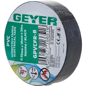 GEYER ΜΟΝ.ΤΑΙΝΙΑ PVC 0.13MMX19MMX20M ΜΑΥΡΗ
