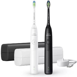 ΗΛΕΚΤΡΙΚΗ ΟΔΟΝΤΟΒΟΥΡΤΣΑ PHILIPS HX7109/01 ΜΕ ΑΙΣΘΗΤΗΡΑ ΠΙΕΣΗΣ ΣΕΤ ΜΑΥΡΗ & ΛΕΥΚΗ