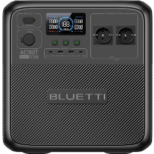BLUETTI POWER STATION AC180T WITH SWAPPABLE BATTERY, 1800W AC OUTLET 1433WH