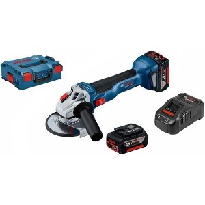 ΓΩΝΙΑΚΟΣ ΤΡΟΧΟΣ ΜΠΑΤΑΡΙΑΣ BOSCH PRO GWS 18V-10 125MM 2X 5AH BRUSHLESS L-BOXX 06019J4004