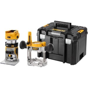 ΡΟΥΤΕΡ ΠΕΡΙΘΩΡΙΩΝ ΜΠΑΤΑΡΙΑΣ DEWALT 18V SOLO BRUSHLESS 8MM 1/4 + ΒΑΣΗ 55MM ΒΑΛΙΤΣΑ DCW604NT