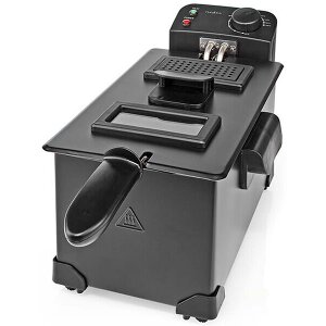 NEDIS KADF302FBK ΦΡΙΤΕΖΑ ΛΑΔΙΟΥ ΜΕ ΑΠΟΣΠΩΜΕΝΟ ΚΑΔΟ 3LT ΜΑΥΡΗ