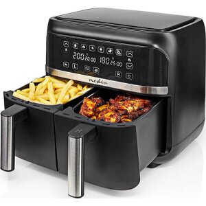 NEDIS KAAFD350EBK AIR FRYER 2Χ3,8LT ΜΑΥΡΟ