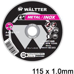 ΔΙΣΚΟΙ ΚΟΠΗΣ ΣΙΔΗΡΟΥ / INOX WALTTER 115X1.0MM WALTTER 1151022