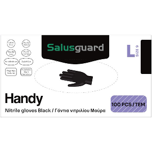SALUSGUARD HANDY ΓΑΝΤΙΑ ΝΙΤΡΙΛΙΟΥ SIZE L-LARGE ΜΑΥΡΑ 100 ΤΕΜ