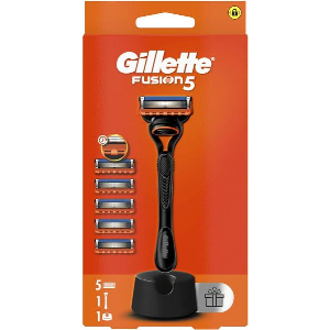 ΞΥΡΑΦΑΚΙ ΜΕ ΑΝΤΑΛΛΑΚΤΙΚΕΣ ΚΕΦΑΛΕΣ GILLETTE 5 ΛΑΒΗ+5 ΑΝΤΑΛΛΑΚΤΙΚΑ + STAND