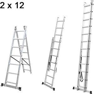 ΔΙΠΛΗ ΣΚΑΛΑ ΕΠΕΚΤΕΙΝΟΜΕΝΗ ΑΛΟΥΜΙΝΙΟΥ 2 X 12 ΣΚΑΛΟΠΑΤΙΑ GEHOCK 010295212