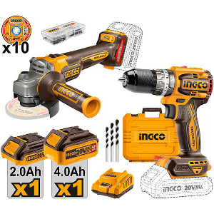 ΣΕΤ ΕΡΓΑΛΕΙΑ ΜΠΑΤΑΡΙΑΣ 20V LI-ION 2 ΤΕΜ. INGCO CKLI20273E