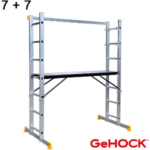 ΣΚΑΛΩΣΙΑ ΑΛΟΥΜΙΝΙΟΥ ΔΙΠΛΗ ΑΝΑΔΙΠΛΟΥΜΕΝΗ 7 + 7 ΣΚΑΛΟΠΑΤΙΑ GEHOCK 617007