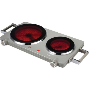 HOBBY ΚΕΡΑΜΙΚΗ ΕΣΤΙΑ ΔΙΠΛΗ 22CM+16.5CM ΔΙΑΜ 2500W ΓΚΡΙ HCP-40436