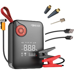 FOREVER JUMP STARTER 4IN1 7200MAH 600A + 150 PSI BLACK-RED JS-400