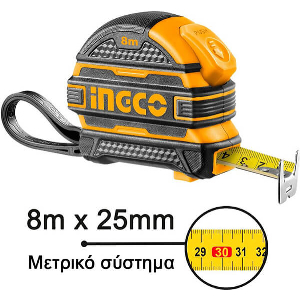 ΜΕΤΡΟΤΑΙΝΙΑ ΜΕ ΔΙΠΛΟ ΣΤΟΠ 8M X 25MM INGCO HSMT08825-1
