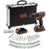 ΔΡΑΠΑΝΟΚΑΤΣΑΒΙΔΟ ΜΠΑΤΑΡΙΑΣ BLACK & DECKER 10MM 18V 2X 1.5AH LI-ION+80 ΑΞΕΣΟΥΑΡ+ΒΑΛΙΤΣΑΚΙ BDCDC18BAF