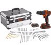 ΔΡΑΠΑΝΟΚΑΤΣΑΒΙΔΟ ΜΠΑΤΑΡΙΑΣ BLACK & DECKER 10MM 18V LI-ION 2Χ1.5ΑΗ ΜΕΤΑΛΛΙΚΗ ΒΑΛΙΤΣΑ BDC718AS2F