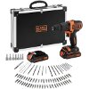 ΔΡΑΠΑΝΟΚΑΤΣΑΒΙΔΟ ΚΡΟΥΣΤΙΚΟ ΜΠΑΤΑΡΙΑΣ BLACK & DECKER 10MM 18V 2Χ 1.5ΑΗ ΒΑΛΙΤΣΑΚΙ+ΑΞΕΣΟΥΑΡ BDCHD18BAF