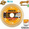 ΔΙΑΜΑΝΤΟΔΙΣΚΟΣ ΛΕΠΤΟΣ ΔΟΜΙΚΩΝ ΥΛΙΚΩΝ 125MM X 1.6MM INGCO DMD061251