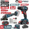 BORMANN PRO BBP5433X44T2CA ΣΕΤ COMPACT BRUSHLESS ΚΡΟΥΣΤΙΚΟ ΔΡΑΠΑΝ/ΒΙΔΟ 65ΝM & ΓΩΝΙΑΚΟΣ ΤΡΟΧΟΣ,ΒMC