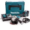 ΓΩΝΙΑΚΟΣ ΤΡΟΧΟΣ ΜΠΑΤΑΡΙΑΣ MAKITA 18V BRUSHLESS 125ΜΜ 2Χ 5ΑΗ ΒΑΛΙΤΣΑ MAKPAC DGA513RTJ