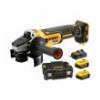 ΓΩΝΙΑΚΟΣ ΤΡΟΧΟΣ ΜΠΑΤΑΡΙΑΣ DEWALT 18V 125MM 2Χ 5ΑΗ XR LI-ION BRUSHLESS DCG405P2