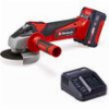 ΓΩΝΙΑΚΟΣ ΤΡΟΧΟΣ ΜΠΑΤΑΡΙΑΣ EINHELL TC-AG 18V 115MM 4AH LI-ION 4431133